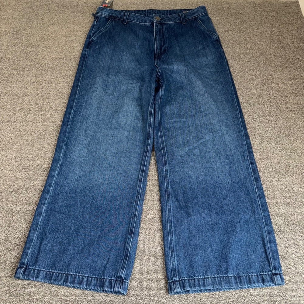 Buffalo David Bitton Allison High Rise Dark Blue Wide Leg Jeans